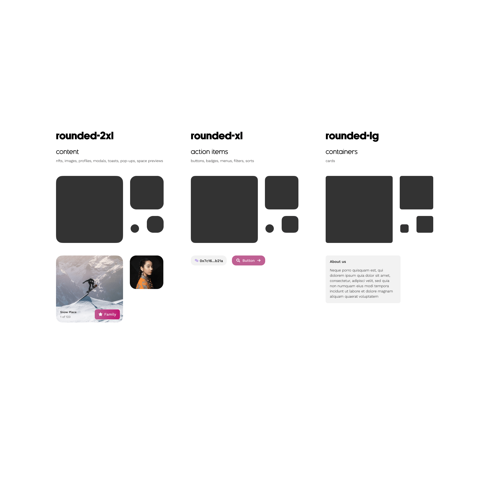 Creation Space corner radius for design system